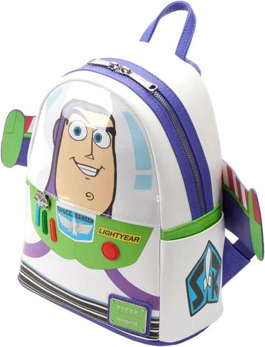 Miniatura 3 de Loungefly Disney Pixar Toy Story Buzz Lightyear - Bolso de hombro con doble correa para mujer, mini mochila, Multi, Mini, Mini mochila