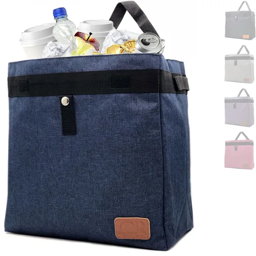 Bolsa de basura para automóvil, organizador extragrande, impermeable y plegable; se cuelga en el reposacabezas, asiento trasero y puerta lateral