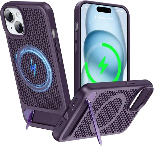 Miniatura 19 de Funda magnética de disipación de calor para iPhone 13 Pro Max, para MagSafe, protección contra caídas Coolingf, funda con función atril ajustable