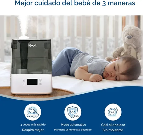 Miniatura 7 de LEVOIT Humidificadores para dormitorio, habitación grande, hogar, (6L) difusor de aceite esencial de llenado superior de niebla fría para bebés