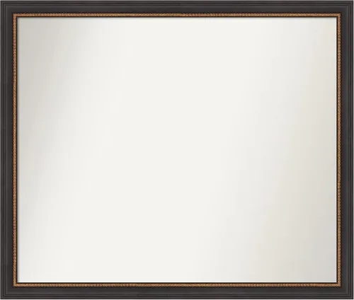 Miniatura 140 de Amanti Art Espejo de baño negro para sobre el fregadero, 23 x 23 pulgadas, espejo cuadrado negro Ashton, marco de madera tradicional mediano, se