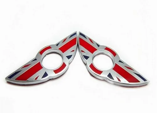 Miniatura 8 de iJDMTOY, (2) perillas para puerta de anillos con emblema de la bandera británica, color negro, para MINI Cooper Segunda generación R55 R56 R57 R58