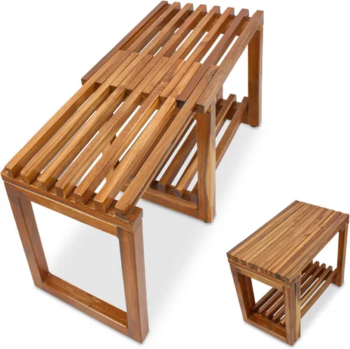 Miniatura 8 de Taburete de Ducha Ajustable de 29 Pulgadas, Silla Banco Impermeable con Estante de Almacenamiento para Afeitarse las Piernas, Spa, Asiento de Baño