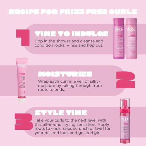 Miniatura 8 de Cake Beauty - Moldeador de rizos de gel a espuma, The Curl Friend – Gel definidor de rizos de alta sujeción, protección para el encrespamiento