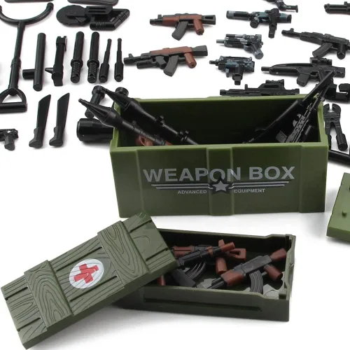 Miniatura 5 de Paquete de armas militares modernas SWAT Police Múltiples combinaciones de juguetes para figuras de soldado, kit de construcción del ejército
