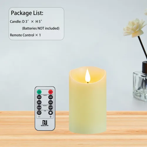 Miniatura 7 de Velas parpadeantes sin llama, velas que funcionan con pilas con control remoto y temporizador, duran más de 1000 horas, mecha 3D, vela LED eléctrica