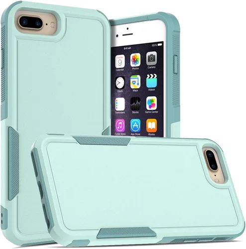 Miniatura 24 de Funda WOGROO para iPhone 8 Plus, iPhone 7 Plus de 5.5 pulgadas, funda protectora para teléfono a prueba de golpes, fuerte y duradera, color negro