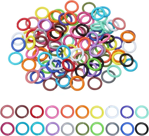 Shapenty Anillos de salto abiertos de hierro de 20 colores, anillos divididos para llavero, collar, pulsera, aretes, colgante, abalorios, joyería,