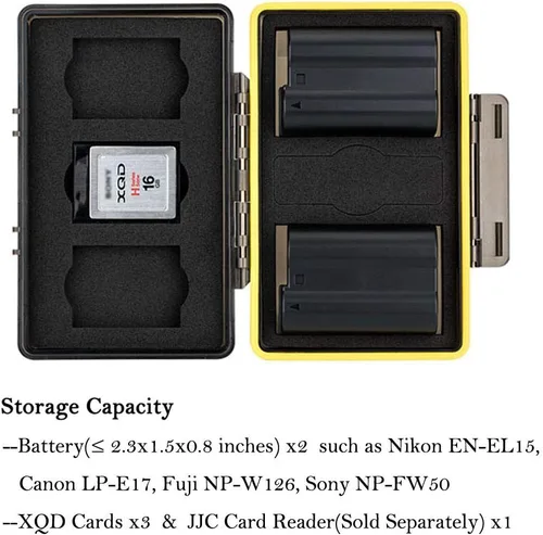 Miniatura 2 de JJC Estuche de almacenamiento de batería para cámara y XQD CFexpress tipo B tarjetero para Nikon EN-EL15 EN-EL15a EN-EL15b EN-EL14 en Nikon Z9 Z7 Z6