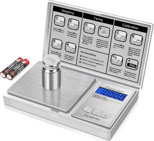 Miniatura 16 de Fuzion Báscula de gramo, báscula digital de bolsillo de 7.05 oz x 0.00 oz, chapado en titanio dorado, escala pequeña de alta precisión, 6