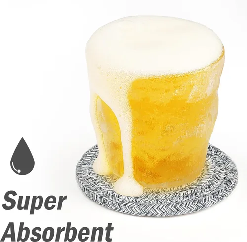 Miniatura 3 de ABenkle Juego de 6 posavasos tejidos para bebidas, posavasos absorbentes bohemios, 4.3 pulgadas, regalo perfecto para inauguración de la casa