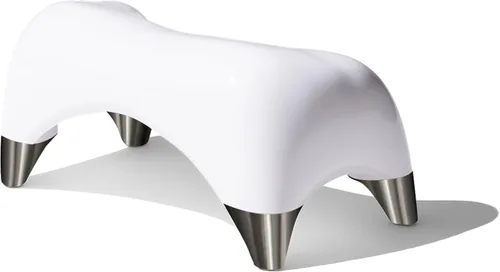 Miniatura 11 de TUSHY Ottoman - Taburete de inodoro original de primera calidad para tu baño, diseño moderno y elegante, 9.5 pulgadas, blanco / bambú, alto blanco