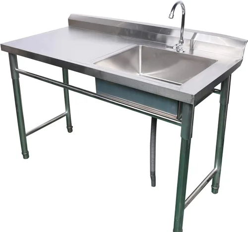 Miniatura 4 de Fregadero de restaurante comercial, fregadero de cocina independiente de acero inoxidable, fregaderos de cocina con colador, fregadero de cocina