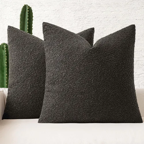 Miniatura 14 de MIULEE - Juego de 2 fundas de almohada decorativas con textura de bucle, de 50 x 50 cm, para sofá y cama, almohadas de invierno neutras, fundas