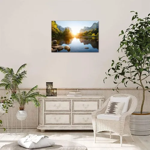 Miniatura 2 de SKASNFAI Arte de Pared en Lienzo del Parque Nacional, Pintura de Paisaje Natural de Montaña, Arte Enmarcado para Decoración del Hogar, para Sala