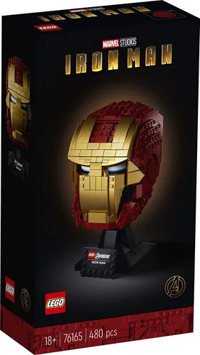 Casco de Iron Man de LEGO Marvel Avengers 76165; Máscara de Iron Man de ladrillo para adultos para construir y exhibir, desafío creativo para