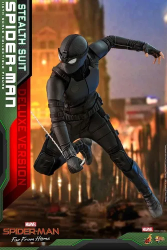 Miniatura 4 de Hot Toys Movie Masterpiece Figura de acción a escala 1/6 Spider-Man (traje sigiloso) MMS541 Lejos de casa versión de lujo Tom Holland