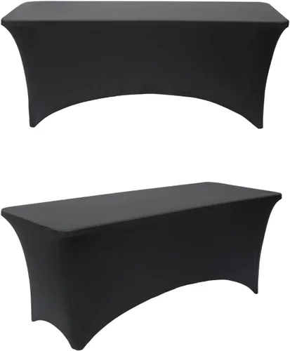Miniatura 18 de Paquete de 2 manteles rectangulares elásticos de 6 pies para cocina, comedor, elástico, resistente a las arrugas, de elastano, lavable, para Rosa
