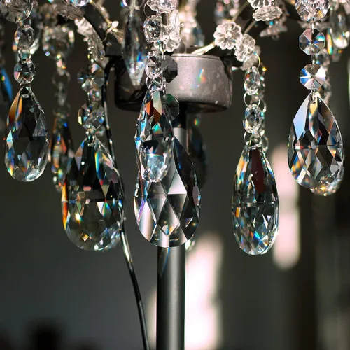 Miniatura 6 de Guirnalda de cristales de lágrima de 1 pie, 10 unidades, lámpara de araña colgante, cadena de cuentas de prisma para boda, decoración del hogar