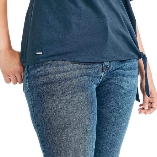 Miniatura 3 de Nautica Camiseta corta de verano para mujer, manga corta, con nudo lateral