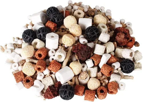 Miniatura 6 de GOLDEAL Bio Balls - Juego de anillos de cerámica, medios de filtro biológico para acuario con bolsa de malla para pecera y estanque, filtro