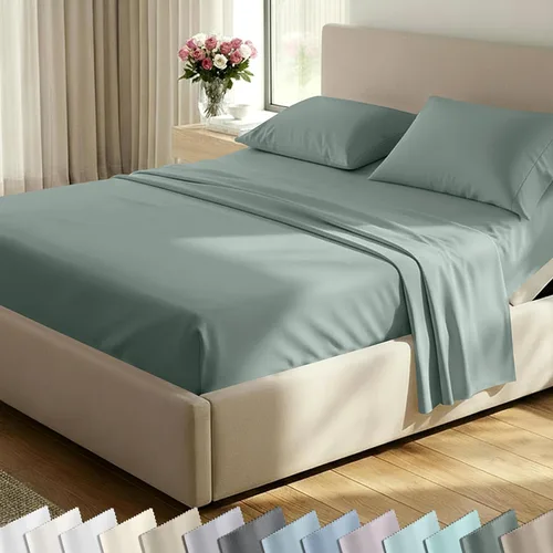 Miniatura 47 de California Design Den Juego de sábanas de lujo tamaño King - 100% algodón, 600 número de hilos, sábanas King de bolsillo profundo, ropa de cama