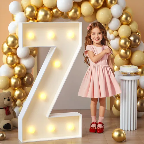 Miniatura 34 de imprsv Letras de marquesina iluminadas, letras de mosaico de 1.2 m con luz para decoración de baby shower, graduación, gran J para decoraciones