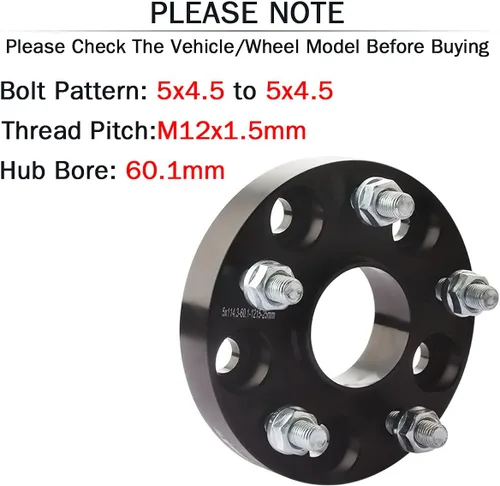 Miniatura 2 de GAsupply 1" 5x4.5 Espaciadores centrados de rueda Hubcentric 25mm 5x114.3 60.1mm de orificio de buje 12x1.5 pernos, para Toyota Tacoma 2WD X-Runner