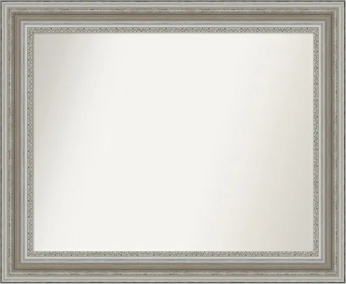 Miniatura 211 de Amanti Art Espejo de baño plateado para sobre el fregadero, 26 x 26 pulgadas, espejo cuadrado de plata antigua, marco de madera tradicional mediano