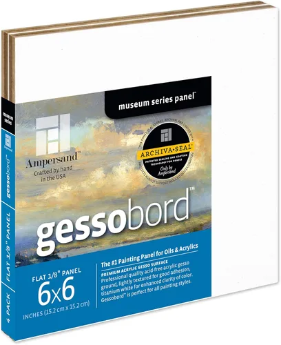 Miniatura 35 de Ampersand Art Supply Panel de pintura de madera de Gesso: Serie Museo Gessobord, 11 "x 14", perfil plano de 1/8