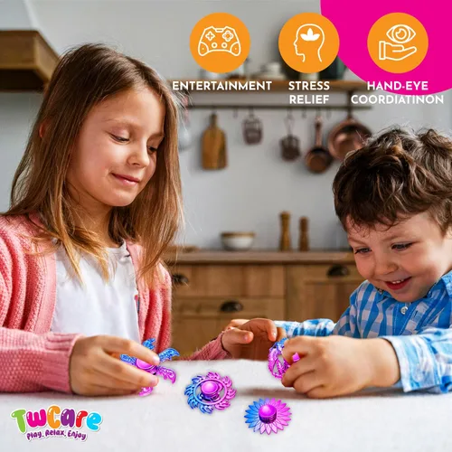Miniatura 7 de Paquete de 20 juguetes giratorios de mano de alta velocidad para ansiedad, TDAH, niños, adultos, niños, niñas, paquete sensorial de la yema
