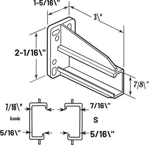 Miniatura 2 de Prime-Line R 7227, placa trasera de riel de cajón, 5/16 pulgadas 7/8 pulgadas, plástico, blanco, 1 par (1 izq, 1 der)