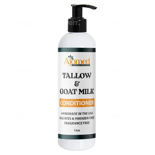 Acondicionador de sebo de res - Acondicionador artesanal sin fragancia hecho de sebo y leche de cabra para cabello dañado, todo tipo de cabello -