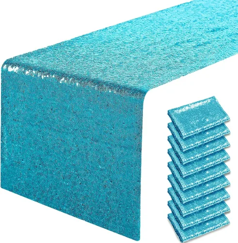 Miniatura 12 de Pufogu - Camino de mesa de lentejuelas brillantes de 12 x 72 pulgadas para fiestas de cumpleaños, decoración de bodas, despedidas de soltera