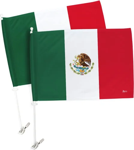 Bandera de México para Carros Bandera mexicana para el día de la independencia del coche, 2 unidades, Banderas Mexicanas Banderas Decoración Clip de