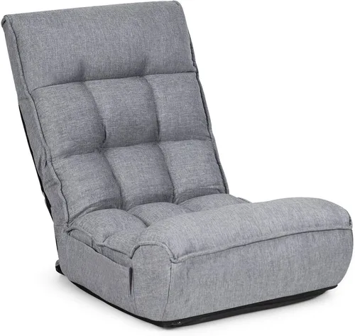 Miniatura 10 de DORTALA Silla de Piso Plegable para Adultos, Silla Gaming de Espuma con Memoria con Soporte Ajustable para Cabeza y Espalda de 5 Posiciones, Asiento