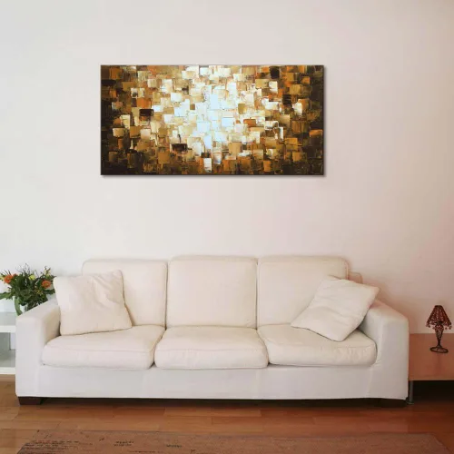 Miniatura 5 de Pinturas al óleo abstractas texturizadas sobre lienzo Decoración moderna del arte para la pared