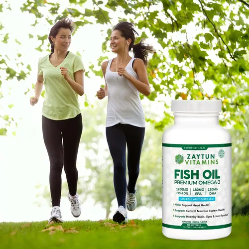 Miniatura 7 de Zaytun - Aceite de pescado Halal de 1200 mg Omega-3, EPA/DHA premium, uno por día, apoyo diario para el bienestar, suministro de 4 meses, sabor a