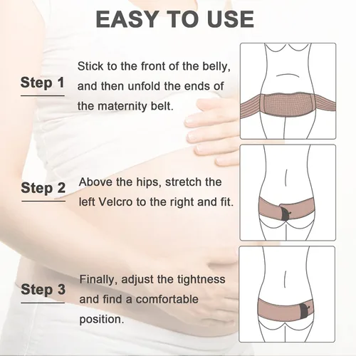 Miniatura 4 de Cinturón de maternidad para el vientre, cinturón de apoyo para el embarazo, cinturón de apoyo abdominal suave y transpirable, alivia el dolor