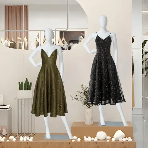 Miniatura 2 de kinbor Maniquí femenino de cuerpo completo – Maniquíes minoristas de 70 pulgadas con soporte de modelo con base de metal para costura, exhibición