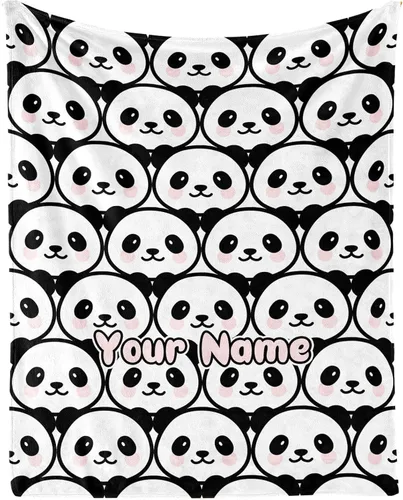 Miniatura 14 de Manta de panda para niños y niñas, con bonito diseño de panda impreso, manta para regazo de niños, silla, cálida y suave manta acogedora, 30 x 40