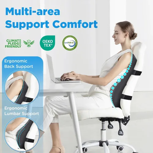 Miniatura 3 de Teemour Almohada de apoyo lumbar para automóvil, camión, accesorios de espuma viscoelástica, cojín de respaldo para asiento de conducción, soporte