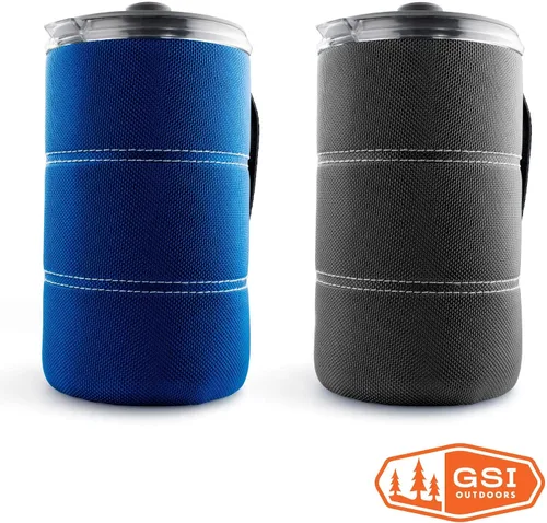 Miniatura 8 de GSI Outdoors, Cafetera de prensa francesa JavaPress de 30 onzas líquidas para acampar y viajar, color azul