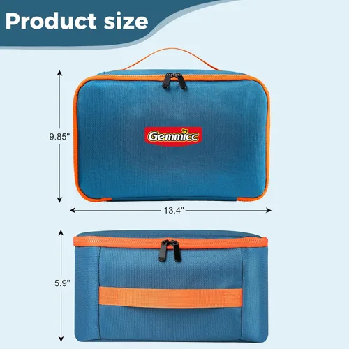 Miniatura 5 de Gemmicc Estuche de transporte de juguetes, bolsa de almacenamiento de azulejos magnéticos, organizador de tela Oxford resistente al agua, caja