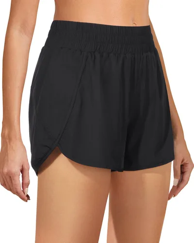 Miniatura 6 de Holipick 3'' High Waisted Running Shorts Mesh Liner Quick Dry Athletic Gym Track Workout Shorts Lightweight with Zip Pocket