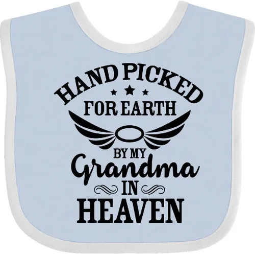 Miniatura 25 de inktastic Handpicked for Earth By My Grandma in Heaven Angel Wings Baby Bib