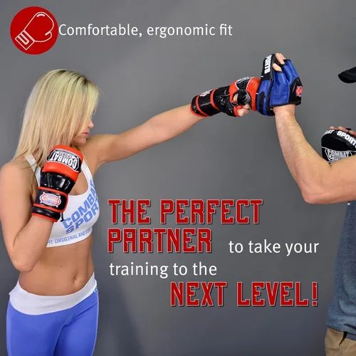 Miniatura 6 de Combat Sports Max Strike - Guantes de entrenamiento de artes marciales mixtas, palma abierta sin dedos para artes marciales mixtas, Muay Thai