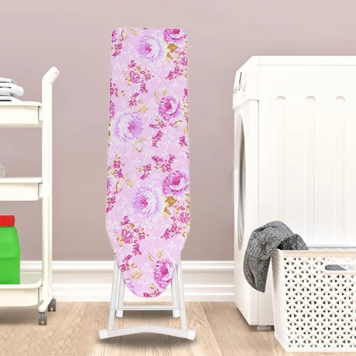 Miniatura 3 de Tabla de planchar de altura ajustable, borde liso, buena carga, antideslizante, resistente al desgaste, ropa de planchado extra ancha con patas