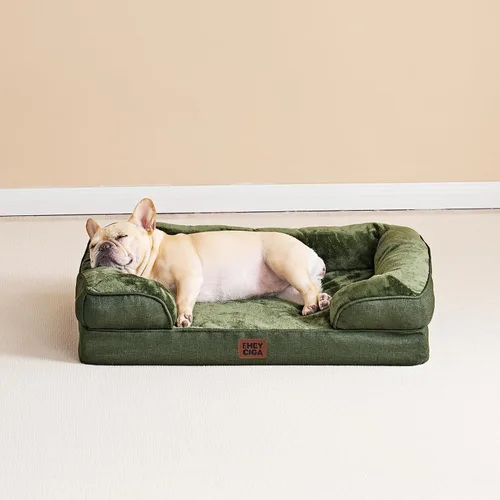 Miniatura 265 de EHEYCIGA – Cama ortopédica impermeable para perros pequeños, de espuma viscoelástica tipo caja de huevos, con bordes elevados y base antideslizante