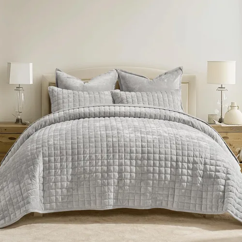 Miniatura 38 de RECYCO Juego de edredón de terciopelo de lujo tamaño individual/individual XL, juegos de cama, juego de cubrecama de terciopelo ultra suave, colcha